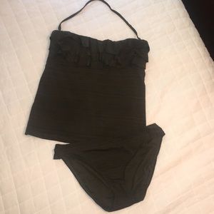 Ruffled bust tankini